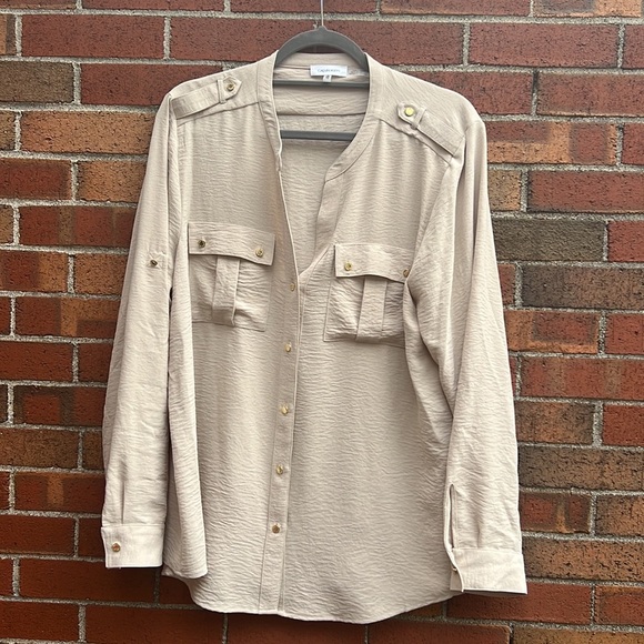 Tan button down - Picture 1 of 9